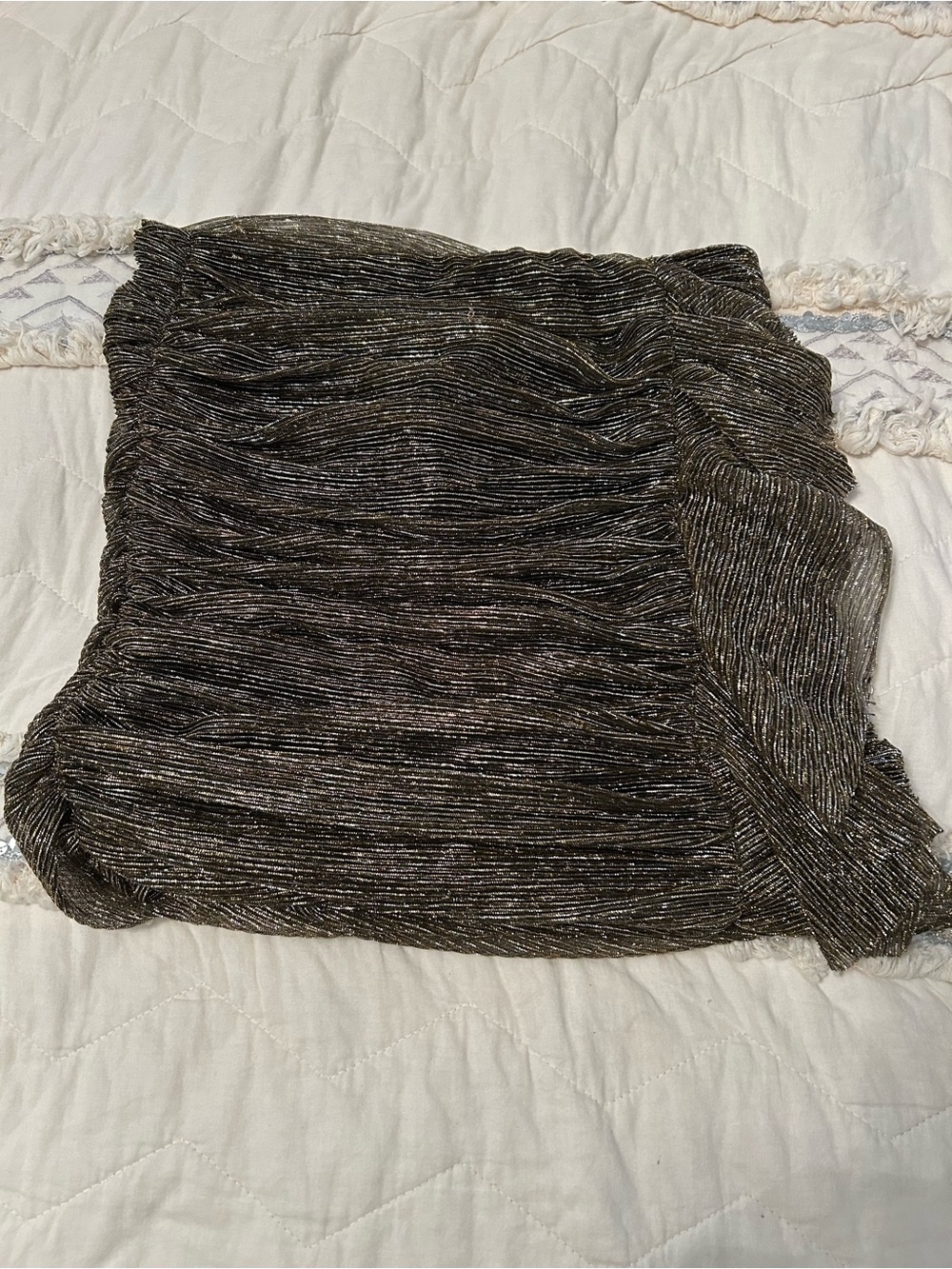 Metallic Pleated Skirt